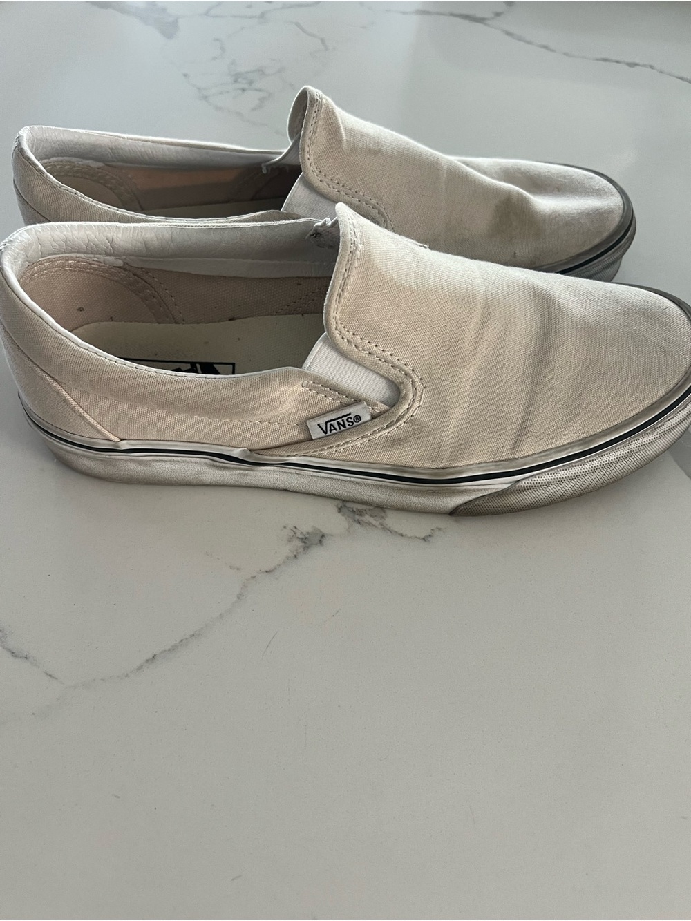 Vans Classic Slip-On Canvas Shoes - Cream